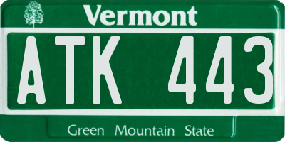 VT license plate ATK443