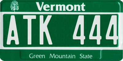 VT license plate ATK444