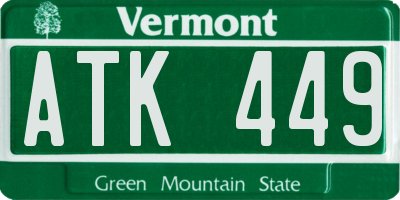 VT license plate ATK449