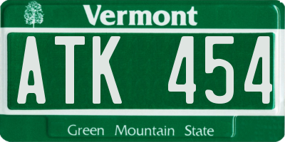 VT license plate ATK454