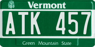VT license plate ATK457