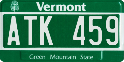 VT license plate ATK459