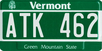 VT license plate ATK462
