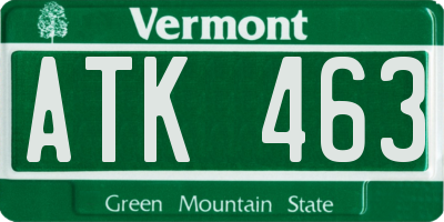 VT license plate ATK463