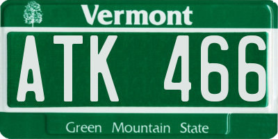 VT license plate ATK466