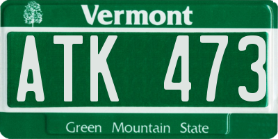VT license plate ATK473