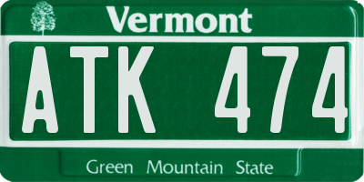 VT license plate ATK474