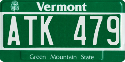 VT license plate ATK479