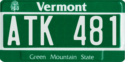 VT license plate ATK481