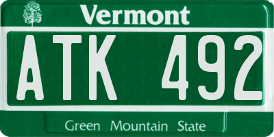 VT license plate ATK492