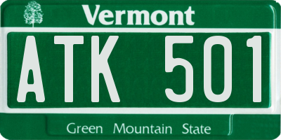 VT license plate ATK501