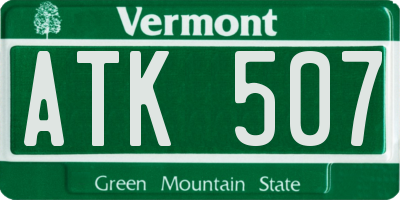 VT license plate ATK507