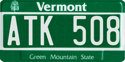 VT license plate ATK508