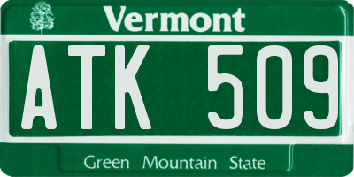 VT license plate ATK509