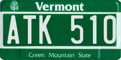 VT license plate ATK510