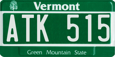 VT license plate ATK515
