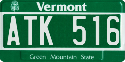 VT license plate ATK516