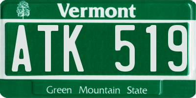 VT license plate ATK519