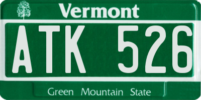 VT license plate ATK526