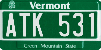 VT license plate ATK531