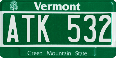 VT license plate ATK532