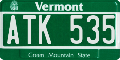 VT license plate ATK535