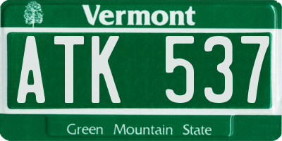 VT license plate ATK537