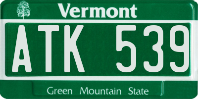 VT license plate ATK539