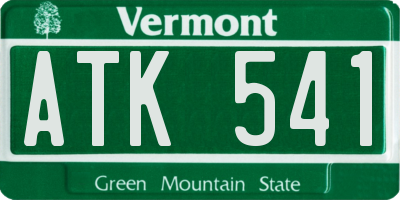 VT license plate ATK541