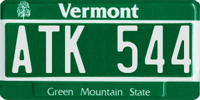 VT license plate ATK544