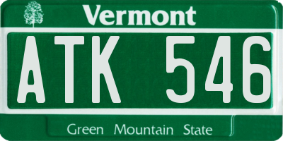 VT license plate ATK546