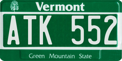 VT license plate ATK552