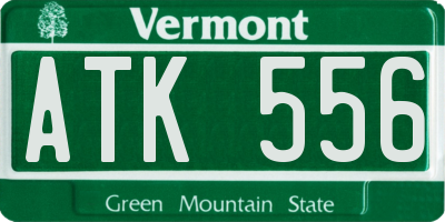 VT license plate ATK556