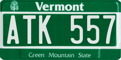 VT license plate ATK557
