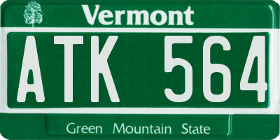 VT license plate ATK564
