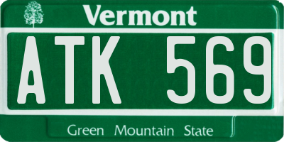 VT license plate ATK569