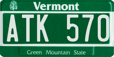 VT license plate ATK570