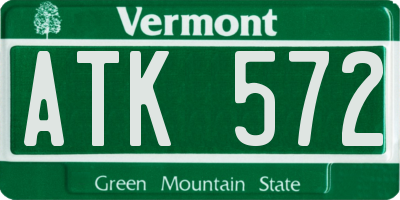 VT license plate ATK572