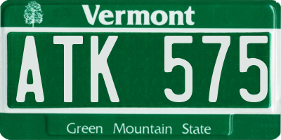 VT license plate ATK575