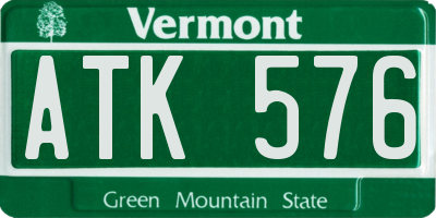 VT license plate ATK576