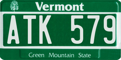 VT license plate ATK579