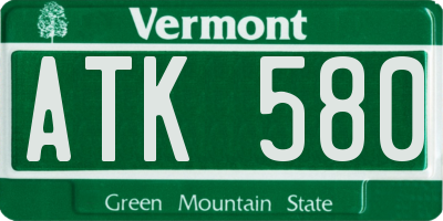 VT license plate ATK580