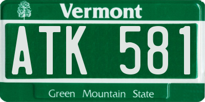 VT license plate ATK581