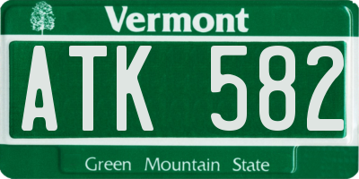 VT license plate ATK582