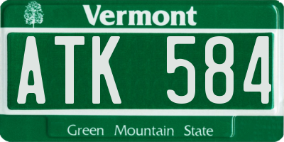 VT license plate ATK584