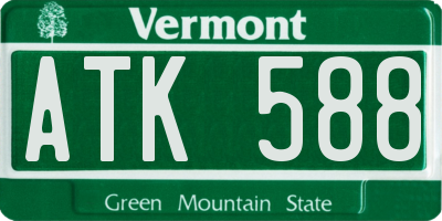 VT license plate ATK588