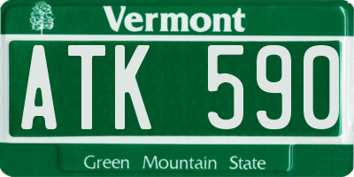 VT license plate ATK590