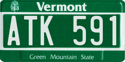 VT license plate ATK591