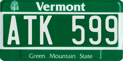 VT license plate ATK599