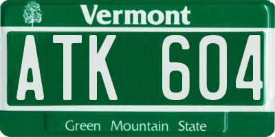 VT license plate ATK604